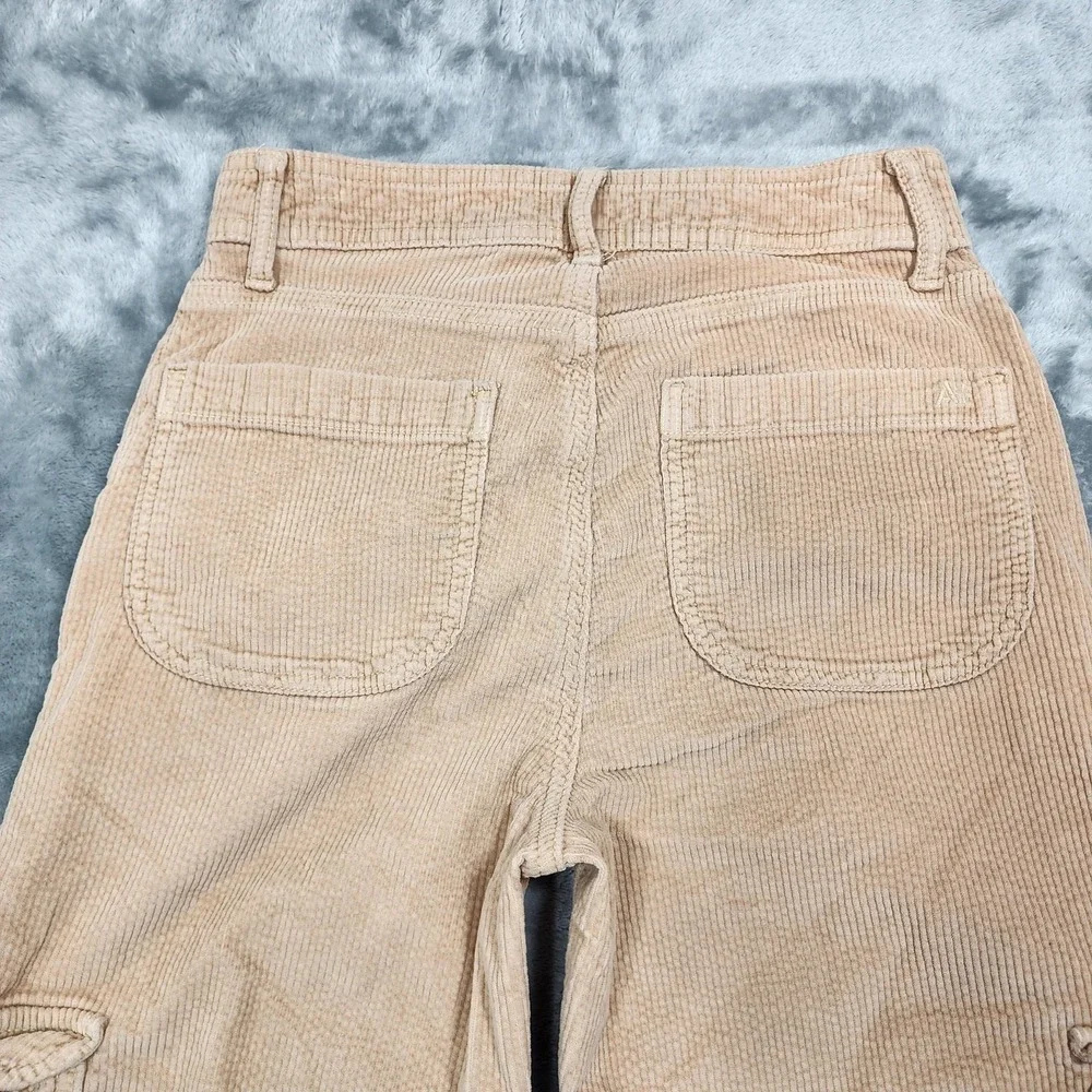 American Eagle Pants Womens 000 Beige Super High Rise Wide Leg‎ Baggy Corduroy